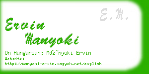 ervin manyoki business card